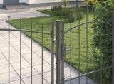 Garden Gate with Lock Woerden Grey 195 x 500 cm Steel 42008921