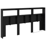 Headboard Black Oak 200 x 17 x 102 cm Engineered Wood 886255