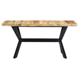 Dining Table 160x80x75 cm Solid Rough Mango Wood 247433