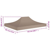 ZNTS Party Tent Roof 4.5x3 m Taupe 270 g/m² 315369