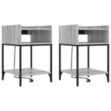 Bedside Cabinet with Shelf 2 pcs Grey Sonoma 40 x 40 x 61 cm 859477