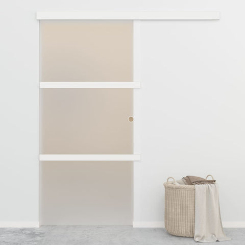 Sliding Door with Soft Stops ESG Glass and Aluminium 90x205 cm 288056