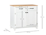 Modern Kitchen Cupboard, Wooden Storage Cabinet, Tableware Organizer with 2 Drawers for Living & T3398P547978