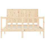 Bed Frame without Mattress Double Solid Wood Pine 3192596
