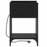 Bedside Cabinet Black Oak 40 x 40 x 61 cm Engineered Wood 859470