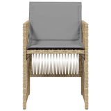 Garden Chairs with Cushions 4 pcs Mix Beige Poly Rattan 364972