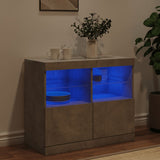 Sideboard with LED Lights Concrete Grey 81x37x67 cm 836661