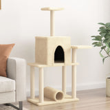 Cat Tree with Sisal Scratching Posts Cream 122 cm 172088