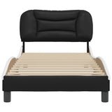 Bed Frame without Mattress "Hvar" Black and White 90x190 cm Single Faux Leather 3208049