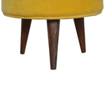 Mustard Velvet Nordic Footstool IN823