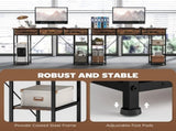 120cm Computer Desk with Power Outlets, Office Desk Study Table with Fabric Drawers and Storage T3398P343163