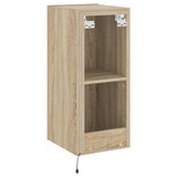 TV Wall Cabinet with LED Lights Sonoma Oak 30.5x35x70 cm 837236