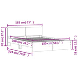 Bed Frame Smoked Oak Engineered wood King Size Durable 3207480