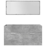 ZNTS 5 Piece Bathroom Furniture Set Concrete Grey Engineered Wood 3324906