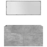 5 Piece Bathroom Furniture Set Concrete Grey Engineered Wood 3324906