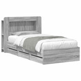 Bed Frame with Storage Grey Sonoma 80 x 200 cm Engineered Wood 3433999