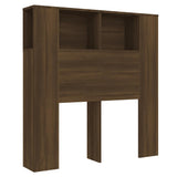Headboard Cabinet Brown Oak Engineered Wood Standard Contemporary 817266