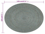 Handmade Rug Jute Round 120 cm Olive Green 133669