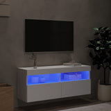 TV Wall Cabinet with LED Lights White 100x30x40 cm 837211