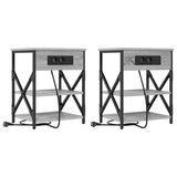 Bedside Cabinet with Shelf 2 pcs Grey Sonoma 41 x 31 x 51 cm 859522