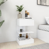 808648 Bedside Cabinet White 40x35x65 cm Engineered Wood