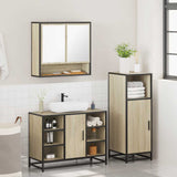 3 Piece Bathroom Furniture Set Sonoma Oak Engineered Wood 3301001