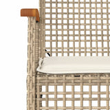 Garden Dining Set Beige PE Rattan 5 Piece Removable Covers 3213580