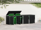 Wheelie Bin Storage Black 276 x 77.5 x 112.5 cm Stainless Steel 3422239