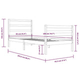 Bed Frame without Mattress White Solid Wood Pine 90x200 cm 3104992