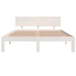 Bed Frame without Mattress White Solid Wood Pine 140x190cm 810476