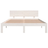 Bed Frame without Mattress White Solid Wood Pine 140x190cm 810476