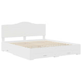 Bed Frame with Headboard White 200 x 200 cm Engineered Wood 3413562