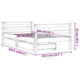 Kids Bed Frame with Drawers 80x160 cm Solid Wood Pine 834444