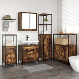 Bathroom Furniture Set with Shelf 5 pcs Brown Engineered wood 3328371
