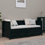 Day Bed without Mattress Black 90x190 cm Single Solid Wood Pine 820915