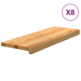 Stair Treads 8 pcs Light Brown 70x25x2 cm Solid Wood Oak 3282965