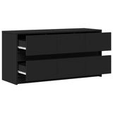 TV Cabinet with LED Black 100x34x50 cm Engineered Wood 852216