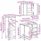 Bathroom Furniture Set 3 pcs Black Oak Engineered Wood 3402452