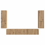 TV Cabinet Set Wall-mounted 4 pcs Artisan Oak Engineered Wood 3409050