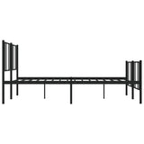 Metal Bed Frame without Mattress with Footboard Black 200x200cm 352505