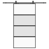 Sliding Door with Hardware Set Black 102.5x205 cm Tempered Glass 3375891