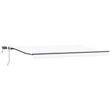Retractable Awning White 500 x 350 cm Fabric 3331538