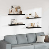 Floating Wall Shelves 4 pcs Black 80x23.5x3.8 cm MDF 323837