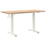 Desk with Storage White and Natural 140 x 60 cm Solid Oak Wood 3426546
