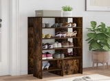 Shoe Cabinet with Shelf 2 pcs Smoked Oak Engineered Wood 8000384