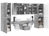 Bathroom Furniture Set 6 pcs Concrete Grey 3407186