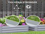 Set of 2 291L Raised Garden Bed, Elevated Galvanised Planter Box for Flowers, Herbs, 100x100x30cm, T3398P314149