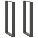 Console Table Legs U-Shaped 2 pcs Anthracite 28x cm Steel 4013170