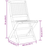 3 Piece Folding Bistro Set Solid Wood Acacia 3295253