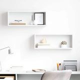 Wall Shelf Set of 2 White Engineered wood 807133